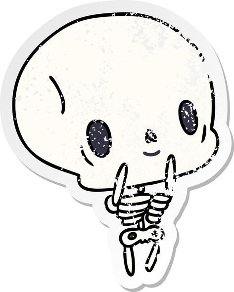 distressed sticker cartoon kawaii cute dead skeleton Chibi Skeleton Drawing, Cute Skeleton Illustration, Chibi Skeleton, Cartoon Skeleton, Skeleton Drawing, Skeleton Drawings, Skeleton Illustration, Sticker Cartoon, Skeleton Tattoos