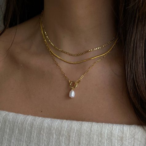 Evry Jewels, Necklace Combo, Figaro Necklace, Necklace Stack, You're The One, Stacked Necklaces, Jewel Necklace, Youre The One, Dainty Chain