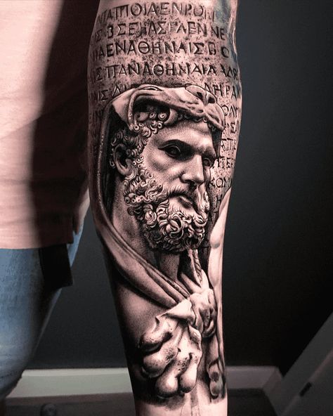 Greece Tattoo, Hercules Tattoo, Gap Filler Tattoo, Greek God Tattoo, Roman Tattoo, Be Brave Tattoo, Spartan Tattoo, Tattoo Filler, Statue Tattoo