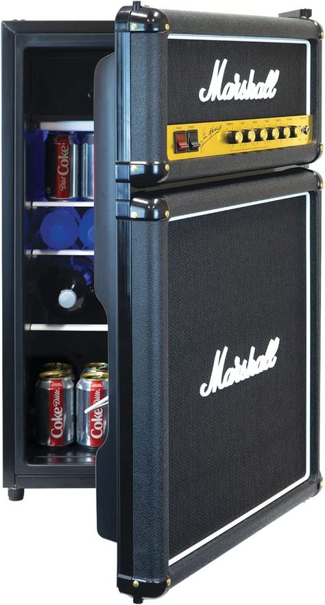 Marshall Black 4.4 High Capacity Bar Fridge : Amazon.ca: Musical Instruments, Stage & Studio Casa Rock, Marshall Amps, Cool Garages, Beer Fridge, Regal Design, Garage Art, Studio Room, Mini Fridge, Music Studio