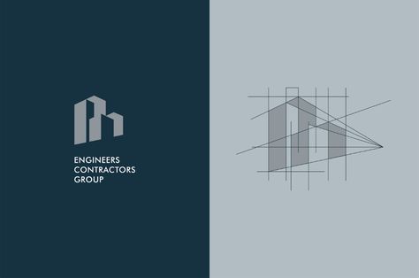 Engineering Brand Identity, Contracting Logos, General Contractor Logo, Contractor Branding, Architecture Branding Design, Engineering Company Logo, Contractor Logo Design, Factory Logo Design, Construction Company Branding