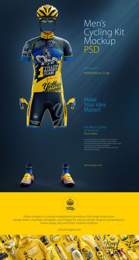 This Mockup of Men's Cycling Kit in a front view is great for presenting your designs to your clients, or showing off your work in your portfolio. Fairly simple to use. Easy to recolor parts separately. This PSD mockup contains special layers and smart ob… Cycle Jersey Design, Jersey Cycling Design, Blockchain Website, Studio Website Design, Bike Jersey Design, Cycling Kits Design, Cycling Jersey Design, Cycling Jersey Men, Jersey Mockup