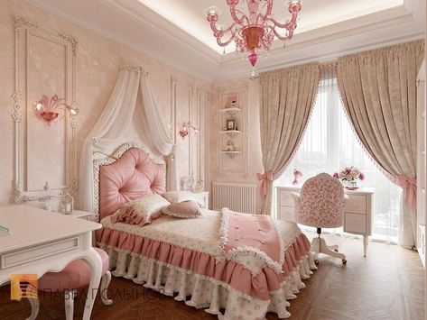 Anime Rooms, Shabby Chic Girls Bedroom, Shabby Chic Apartment, Princess Bedrooms, Cottagecore Pink, Vintage Kids Room, Bedroom Girl, Pink Bedroom Decor, Princess Bedroom