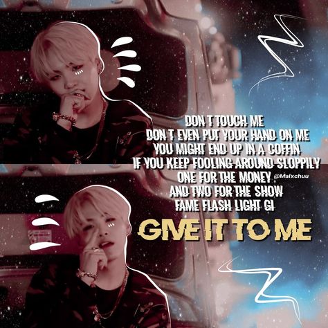 AGUST D GIVE IT TO ME @malxchuu Agust D Give It To Me, Pop Quotes, One For The Money, Kpop Mv, Aesthetic Edits, Edit Kpop, Sofia Carson, Kpop Edits, Agust D