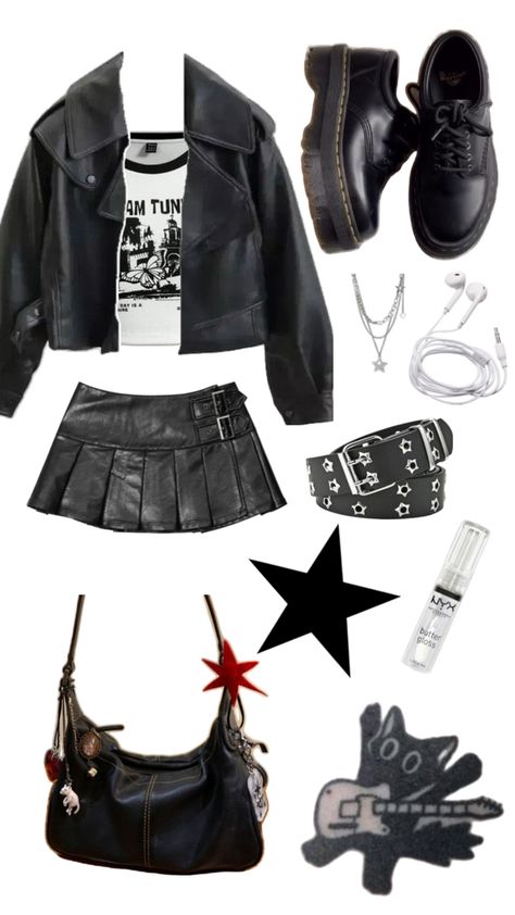 Pop Punk Outfits, Outfit Core, Gigi Outfits, 2000s Cartoons, Rockstar Gf, Female Outfits, Outfits Girl, Rock Outfit, Outfits Y2k