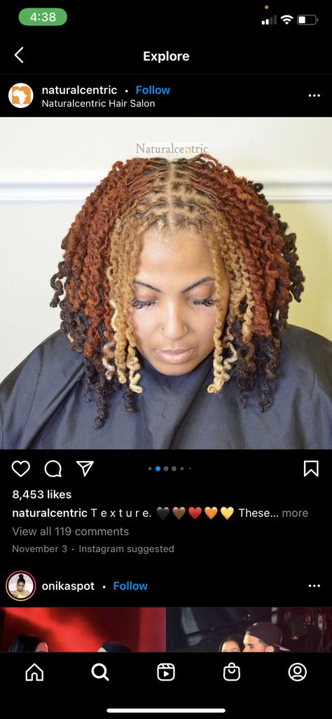 Tri Color Locs, Two Tone Locs, Loc Crown, Loc Colors, Dread Styles, Short Locs, Blonde Tips, Beautiful Dreadlocks, Short Locs Hairstyles