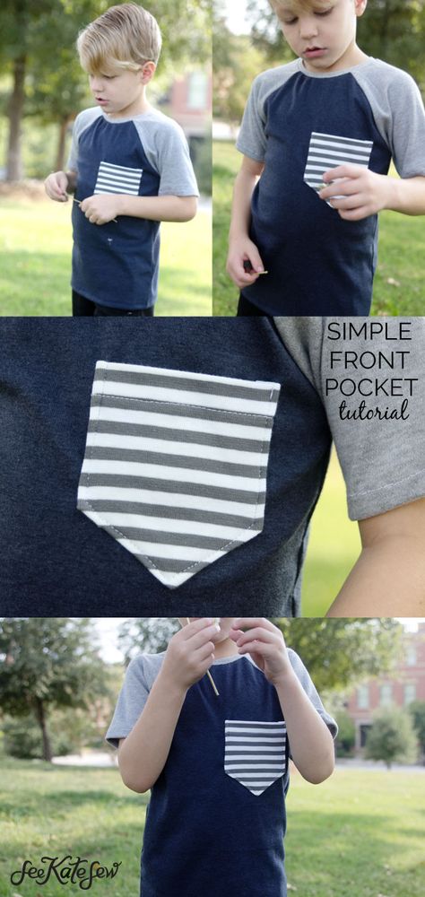 Simple Front Pocket Tutorial | See Kate Sew Diy Clothing Ideas, Sew A Shirt, Sewing Classes For Beginners, Diy Clothes Tutorial, Pocket Tutorial, Simple Sewing Tutorial, Tips Sewing, Sewing Tips And Tricks, Sewing To Sell