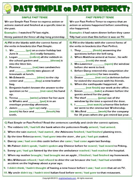 Past Perfect Tense Exercises, Present Perfect Tense Exercises, Simple Past Tense Worksheet, Past Perfect Tense, English Language Learning Activities, Past Tense Worksheet, Ethos Pathos Logos, Tenses Exercises, Writing A Research Paper