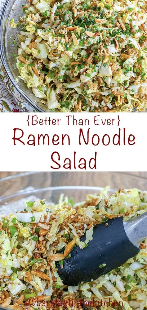 The BEST Ramen Noodle Salad Asian Ramen Noodle Salad, Asian Ramen Salad, Asian Pasta Salads, Best Ramen Noodles, Asian Pasta, Salad Macaroni, Asian Salad Recipe, Salad Quinoa, Ramen Noodle Salad