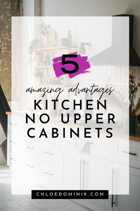 kitchen no upper cabinets Kitchen No Cabinets Upper, Small Kitchen No Upper Cabinets, Kitchen Without Top Cabinets, Kitchens With No Upper Cabinets Ideas, Kitchen With No Cabinets, Kitchen Without Wall Cabinets, No Upper Cabinets Kitchen, Kitchens With No Upper Cabinets, Kitchen With No Upper Cabinets