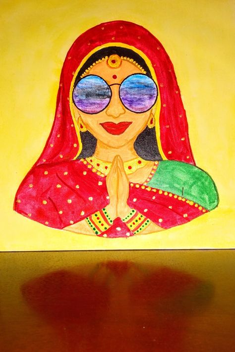 Woman in traditional outfits painting
Rajasthani Indian art
Khamma ghadi Painting Rajasthani, Rajasthani Painting, Rajasthani Art, Indian Women Painting, Diy Jar Crafts, Mandala Art Lesson, Ganesha Art, Indian Woman, Easy Doodle Art