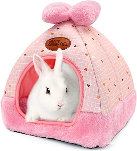 AmazonSmile : YUEPET Bunny Bed Warm Guinea Pig Cave Beds Cute Bowknot House Big Hideouts Cage Accessorie for Dwarf Rabbits Hamster Bunny Ferrets Rats Hedgehogs Chinchilla (Pink) : Pet Supplies Beds Cute, Bunny Bed, Bunny Supplies, Bunny Beds, Hamster Bedding, Rabbit Bedding, Guinea Pig Bedding, House Big, Bunny Cages