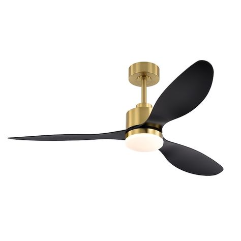 Breezary 52-in Gold Indoor Chandelier Ceiling Fan with Light Remote (3-Blade) in the Ceiling Fans department at Lowes.com Bedroom Fans With Lights Modern, Brushed Brass Light Fixtures, Mid Century Modern Ceiling Fan, Chandelier Ceiling Fan, Accent Ceiling, Art Deco Ceiling, Castle Home, Indoor Chandelier, Decor 2023