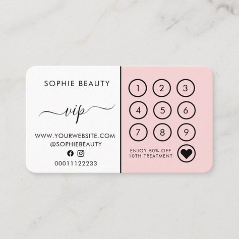 Loyalty Card Coffee, Beauty Business Logo, Esthetician Supplies, Loyalty Card Design, Loyalty Card Template, Herbalife Shake, Loyalty Cards, Script Text, Salon Business