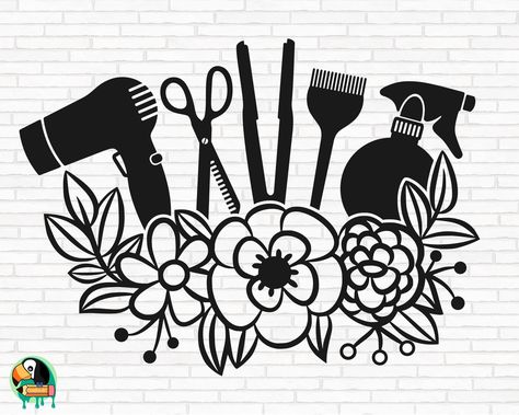 Hair Salon Chalkboard Ideas, Hair Stylist Svg, Cookie Lettering, Hairdresser Svg, Decoupage Paper Printable, Burnt Hair, Salon Signs, Wood Burning Crafts, Cricut Png