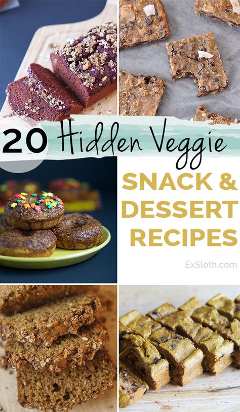 20 Healthy Hidden Veggie Snacks & Desserts Hidden Vegetable Recipes, Hidden Vegetables, Kids Vegetables, Vegetable Snacks, Veggie Snacks, Baked Veggies, Kid Desserts, Hidden Veggies, Baked Vegetables