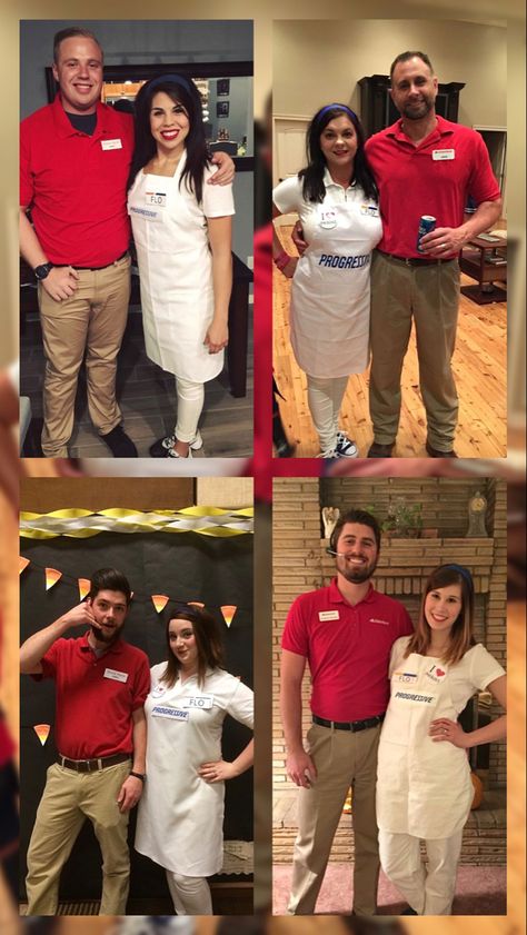 Couple Halloween Costumes Flo And Jake, Flo From Progressive And Jake From State Farm, Flow And Jake From State Farm Costume, Flo From Progressive And Jake From State Farm Costume, Flo And Jake From State Farm Costume, Jake From State Farm And Flo Costume, Flo And Jake Costume, Jake And Flo Halloween Costumes, Flo Costume Progressive