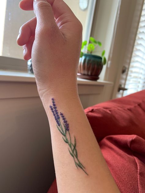 Lavender Tattoo Queer, Lavender Chest Tattoo, French Lavender Tattoo, Lavender Menace Tattoo, Sage Tattoo, Lavender Menace, Tattoos 2023, Jewish Cemetery, Tattoos Inspo