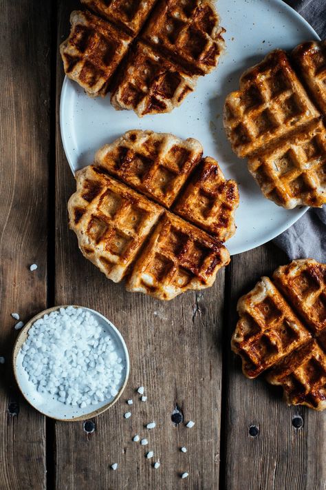 sourdough liege waffles — the farmer's daughter | let's bake something Leige Waffles, Liege Waffles Recipe, Liege Waffles, Belgian Waffles Recipe, Roasted Rhubarb, Liege Waffle, Strawberry Shortcake Ice Cream, Special Breakfast, Bake Something