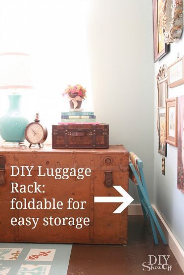 Get your guest room holiday ready! Diy Storage Trunk, Guest Room Essentials, Cozy Guest Rooms, Diy Luggage, Diy Shows, Guest Room Office, Guest Room Decor, Trendy Bedroom, Luggage Rack