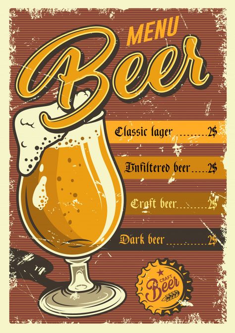 Vintage pub poster . | Free Vector #Freepik #freevector Octoberfest Beer, Beer Illustration, Sejarah Kuno, Herbalife Shake Recipes, Festival Logo, Etiquette Vintage, Bar Vintage, Vintage Menu, Bar Poster