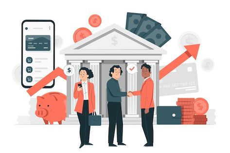 Banking industry concept illustration | Free Vector #Freepik #freevector #bank-illustration #illustrations #money-illustration #bank Banking Illustration, Bank Illustration, Money Illustration, Banking Industry, Banks Building, Powerpoint Background, Financial Inclusion, Bank Loan, Concept Illustration