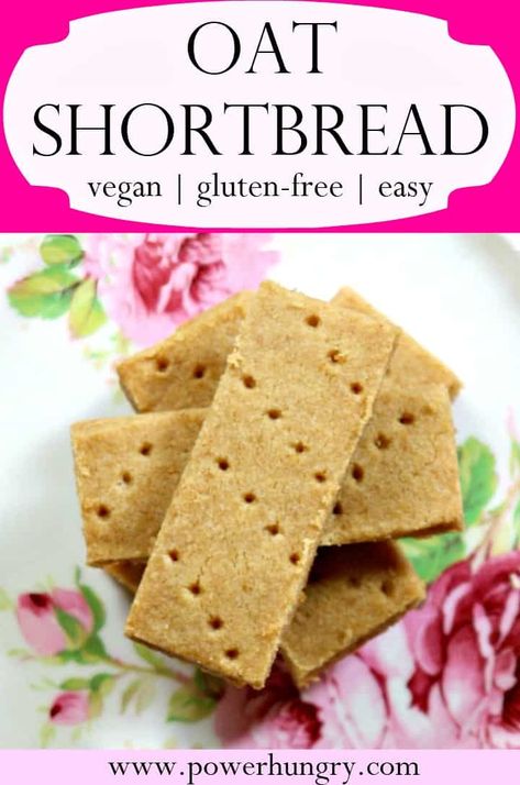 Scottish Oat Shortbread {Gluten-Free, Vegan} | power hungry Gluten Free Dairy Free Shortbread, Bake Oats, Vegan Bars, Oat Flour Recipes, Fast 800, Gf Cookies, Thanksgiving Pie, Shortbread Recipe, Gf Baking