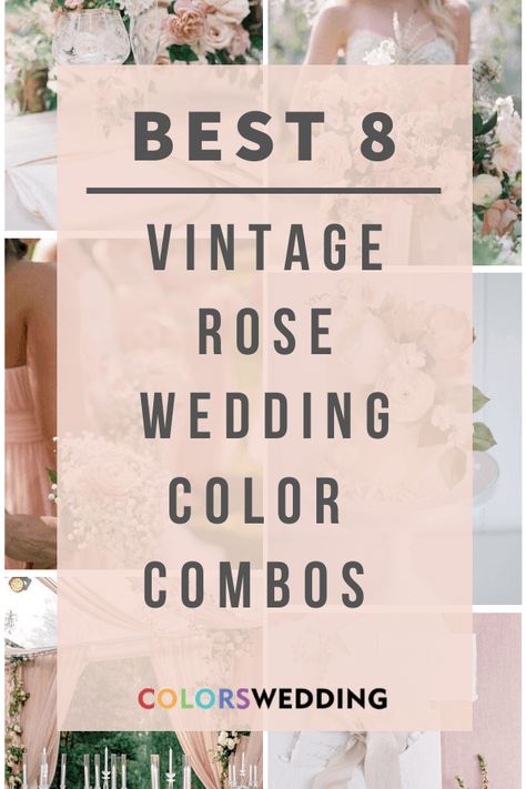 Colors Wedding | Best 8 Vintage Rose Wedding Color Combos What Colors Go With Dusty Rose, Mauve Wedding Decorations Receptions, Dark Teal Bridesmaid, Dusty Rose Color Palette, Dark Teal Bridesmaid Dresses, Old Rose Wedding, Shades Of Pink Wedding, Dusty Rose Wedding Theme, Copper Wedding Colors