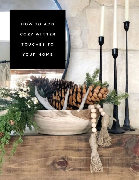 Winter Mantel Decorating Ideas, Winter Decor Diy, After Christmas Winter Decor, Diy Winter Decorations, How To Decorate After Christmas, Decorating After Christmas, Decorate After Christmas, Diy Winter Decor, After Christmas Decor