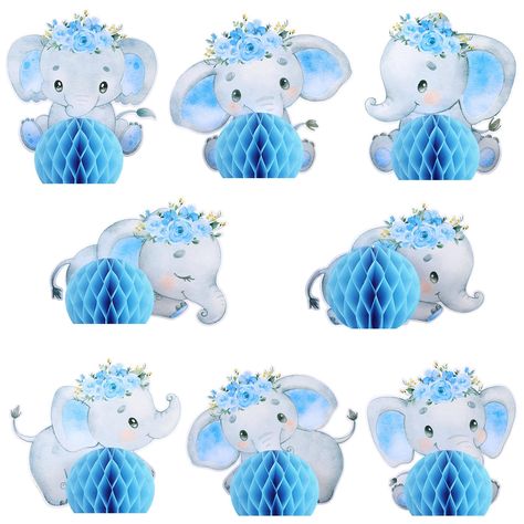 PRICES MAY VARY. Elephant Party Decorations: you will get 8 pieces of elephant honeycomb centerpieces in 8 different styles, enough quantity and styles to meet your party needs, adorable design can create a lively party atmosphere; The blue color makes the fun design stand out, offering a suitable presentation that's sure to attract attention Cute Design: these floral elephant table decorations are designed with a variety of cute blue elephant patterns, which can be 3 dimensionally placed on the Elephant Birthday Theme, Elephant Baby Shower Theme Boy, Elephant Party Favors, Centerpieces Blue, Baby Boy Elephant Nursery, Chelsea Baby, Baby Boy Sprinkle, Elephant Table, Elephant Baby Shower Boy