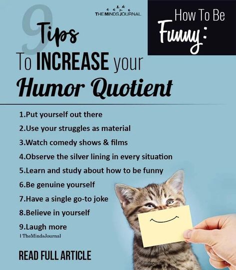 Want to know how to be funny? Here are a few ways you can develop a great sense of humor and transform your personality to become a funnier person in life.  Read More - https://themindsjournal.com/how-to-be-funny/ How To Become A Funny Person, How To Have A Sense Of Humor, How To Become Funnier, How To Be Funny Tips Hilarious, How To Develop Sense Of Humor, How To Be A Funny Person, How To Become Funny, How To Become Social Person, How To Have A Good Sense Of Humor