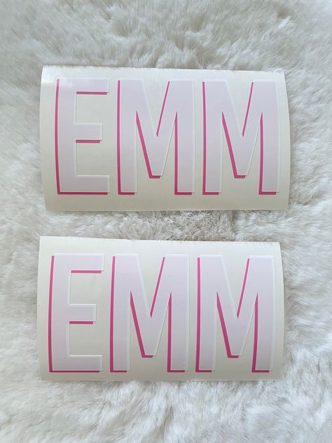 Double Layer Monogram Decal Three Letters | Shadow Monogram for Phone, Tumbler, Car, Luggage | Customizable Vinyl Decal | Free Shipping by poppyandgrayshop on Etsy Car Initial Decals, Shadow Monogram Cricut, Pink Car Decals, Pink Decals, Shadow Monogram, Three Letter Monogram, Preppy Decal, Letter Decals, Chesapeake Va