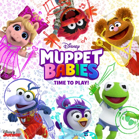 Kermit, Piggy, Fozzie, Animal, Gonzo & Summer! Muppets Party, Disney Jr, Muppet Babies, Baby Posters, Miss Piggy, Baby Themes, Mia 3, Disney Shows, Baby Birthday Party