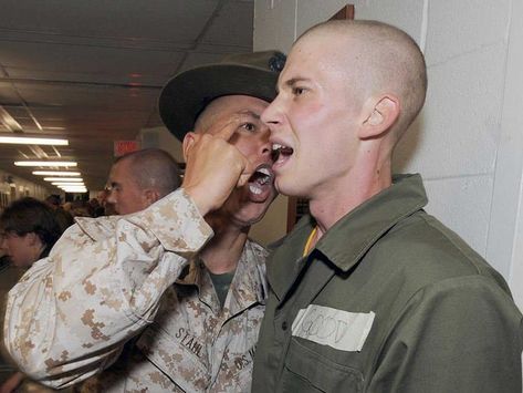 Pictures of Marine Drill Instructors Screaming in People's Faces Drill Instructor, Parris Island, Skin Grafting, The Third Person, United States Marine Corps, Tough Guy, Grown Man, Screwed Up, Love And Respect