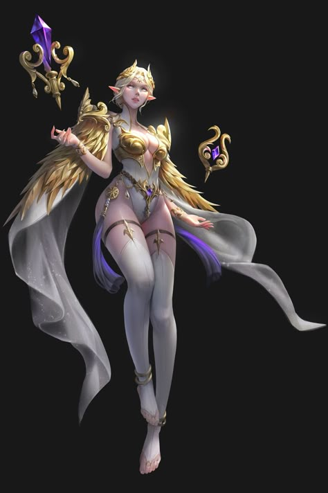 ArtStation - Elf Goddess, Siyun Yoon Elf Goddess, Elf Girl, Superhero Design, Angels And Demons, Game Character, Character Concept, Photo Art, Elf, Fantasy Art