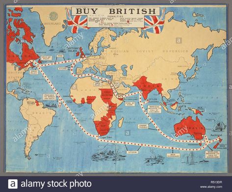 'Buy British' a board game involving trade within the British Empire. A new map game. Buy British. An exciting world race, and one which will teach the players Trade within the Empire. London : Geographia, [1932]. Source: Maps 162.p.6. Language: English. Stock Photo British Empire Aesthetic, British Empire Map, Board Game Map, Hobbit Poster, Map Game, Rule Britannia, Map Games, The British Empire, Antiques Roadshow