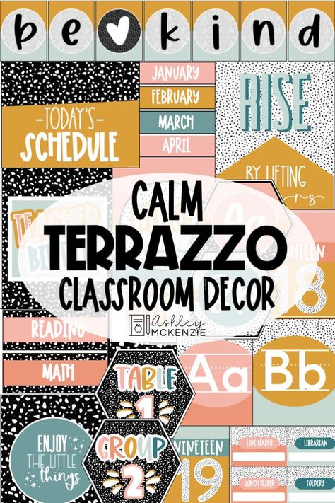 Ashley Mckenzie, Middle School Classroom Decor, Calm Classroom, Teacher Toolbox Labels, Calm Colors, Classroom Welcome, Teaching 5th Grade, Classroom Decor Bundle, Classroom Board