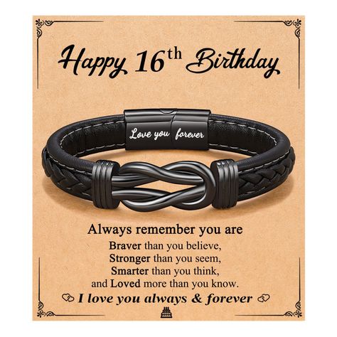 PRICES MAY VARY. 【16th Birthday Gifts for Boys】Happy 16th Birthday! Give this knot bracelet to your boy on his birthday, and let him know that he has your love and support as always. Make his birthday special with a bracelet and a heartfelt birthday message. 【Gifts for 16 Year Old Boy】You are an amazing person and deserve the best of birthdays! This bracelet is perfect for gifting to your son/grandson/nephew/boys on his Birthday! It will be a great birthday gift for him! 【Material】Our bracelet i 18th Birthday Gifts For Boys, School Christmas Gifts, Happy 11th Birthday, Happy 12th Birthday, Happy 15th Birthday, Gifts For Son, Birthday Presents For Men, 17th Birthday Gifts, Happy 17th Birthday