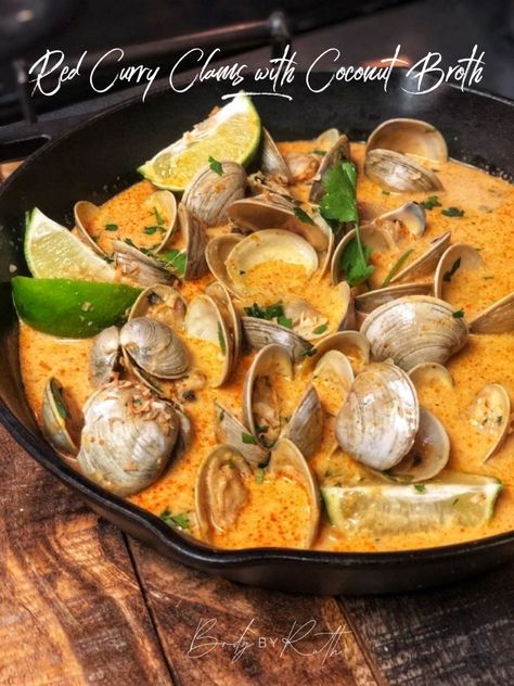 Curry Clams, Littleneck Clams, Clams Recipe, Coconut Broth, Charlotte Fashion, Curry Coconut, Thai Kitchen, Mussels Recipe, Clam Recipes