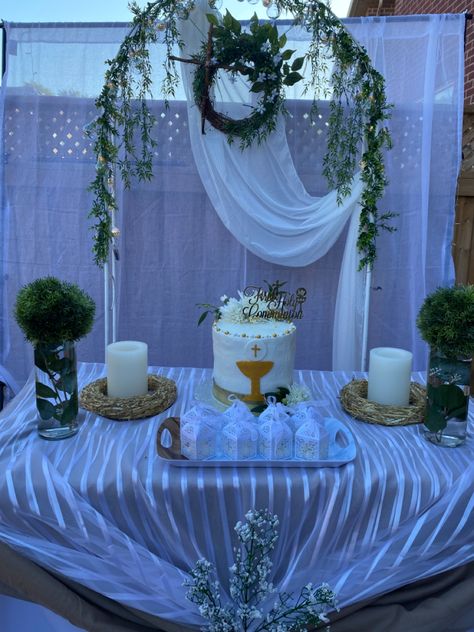 Communion Table, Table Set Up, First Holy Communion, Holy Communion, Table Set, Table Settings, Table Decorations, Home Decor, Home Décor