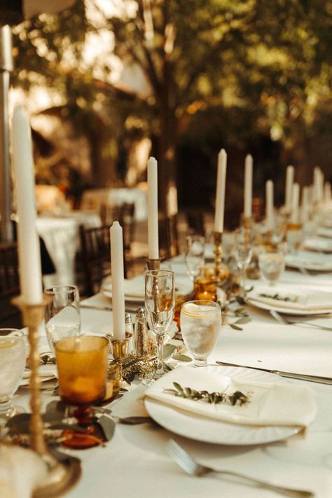 Table Decorations Wedding Candles, Stem Candles Wedding, Vintage Candle Centerpieces Wedding, Candlestick Wedding Table, Brass Candle Centerpieces, Gold And Amber Wedding Table, Gold Candle Stick Centerpieces, Colored Candlesticks Wedding, Amber Candle Holders Wedding