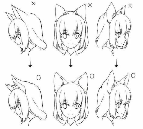 @art_reference_tips on Instagram: “Nobody: Me: DO's & DON'Ts for anime cat ears .  Credit to: ichi-up.net (on twitter & website) . DISCLAIMER!!! I DON’T OWN ANY OF THE ART I…” Anime Cat Ears, How To Draw Ears, Art Du Croquis, 심플한 그림, How To Draw Anime, Draw Anime, 캐릭터 드로잉, Cat Eyes, Step Drawing