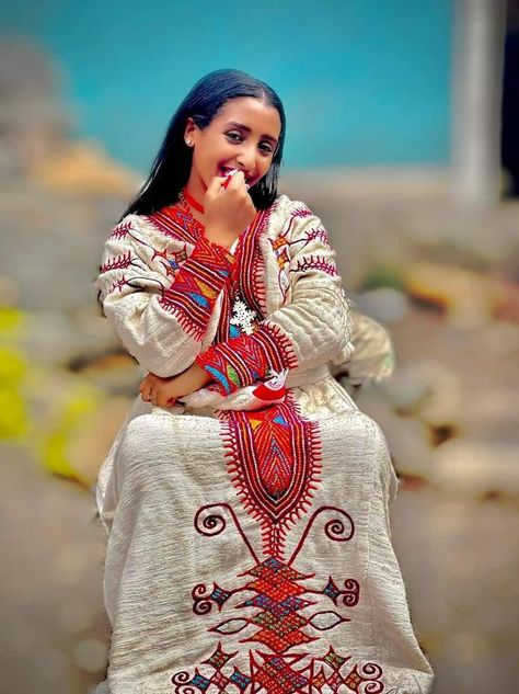 Ethiopian traditional cloth Gonder Ethiopia, Ethiopia Dress, Amhara Culture, Eritrean Dress, Ethiopian Traditional Dress, Ethiopian Dress, Habesha Kemis, African Styles, Food Banner