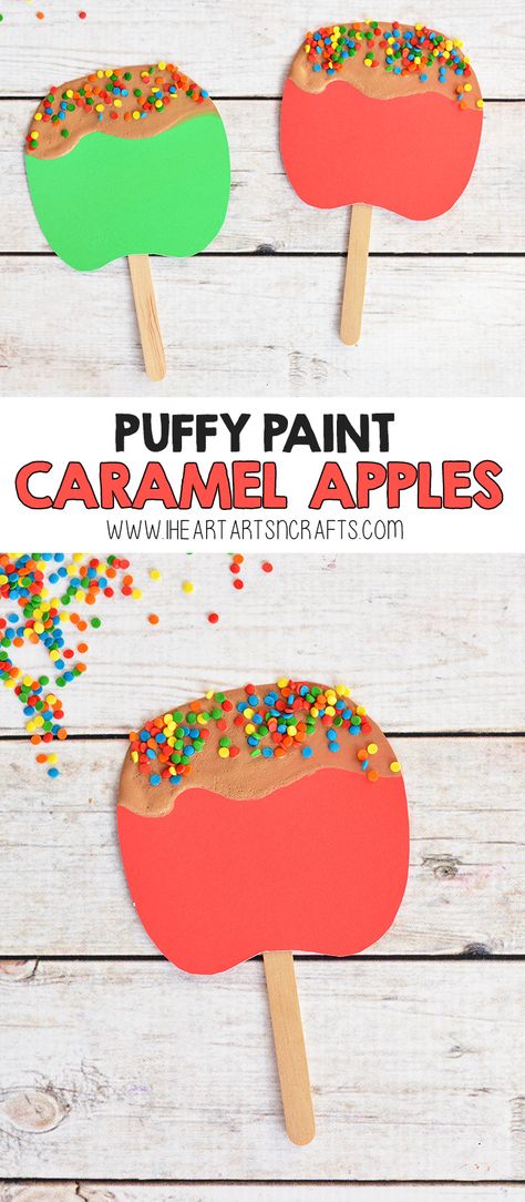 Caramel Apple Craft, Apple Craft For Kids, Carnival Crafts, Circus Crafts, September Crafts, Paint Crafts, Apple Craft, Fall Arts And Crafts, Easy Fall Crafts