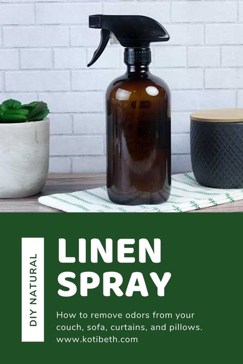 How to remove odors from furniture, fabric, and linen naturally.  Get several natural DIYs to make for your couch, sofa, curtains, pillows, and even carpet. Get rid of house smells with odor eliminator natural ingredients like baking soda, vinegar, vodka, and essential oils. Plus how to make a homemade Fabreeze spray furniture spray with essenital oils and vodka to remove odors naturally with a linen spray. #odoreliminator #recipe #diy #linenspray Odor Eliminator Diy, Linen Spray Recipe, Furniture Spray, Natural Odor Remover, Garden Hideaway, Pet Odor Eliminator, Baking Soda Vinegar, Cleaning Painted Walls, Natural Furniture