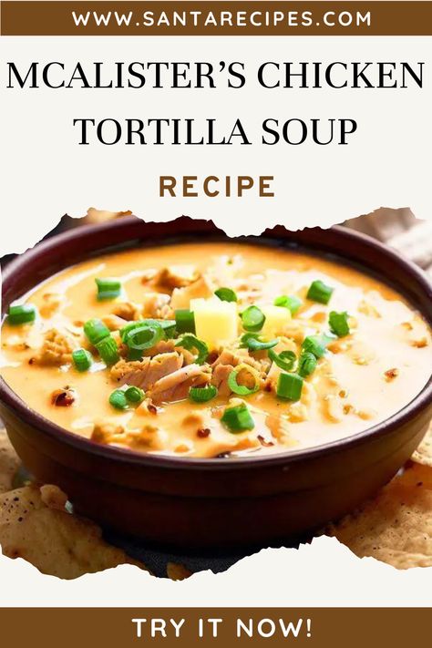 Are you a fan of soups that are packed with flavor and spices? If so, you'll definitely want to try McAlister's chicken tortilla soup recipe! Mcallister Chicken Tortilla Soup Recipe, Mcalisters Chicken Tortilla Soup Copycat, The Best Chicken Tortilla Soup Ever, Mcalister Chicken Tortilla Soup, Copycat Mcallister Chicken Tortilla Soup, Copycat Chick Fil A Chicken Tortilla Soup Crockpot, Tortillas Soup Recipes, Chicken Tortilla Soup Mcallister, Mccallister's Chicken Tortilla Soup