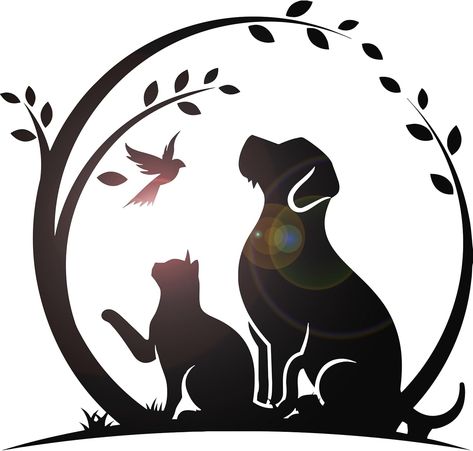 Amazon.com: Vinyl Wall Decal Cat Dog House Animals Pet Shop Vet Clinic Stickers Mural Large Decor (g4669) black : Tools & Home Improvement Popular Decals, Silhouette Animals, House Animals, Black Dogs, Vet Clinic, Dog Decals, Large Decor, Farm Shop, Animal Silhouette