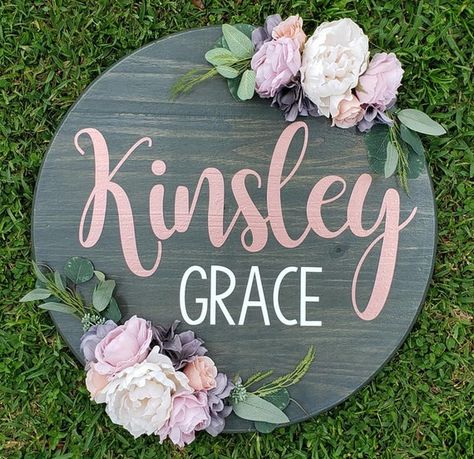 Floral Signs, Nursery Name Sign, Wood Name Sign, Wooden Name Signs, Diy Mothers Day Gifts, Baby Name Signs, Wooden Names, Nursery Name