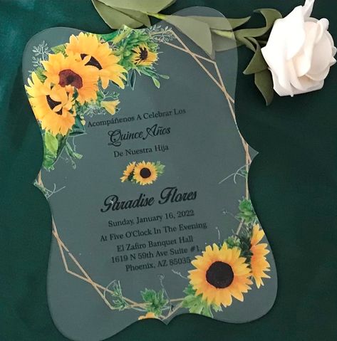 Sunflower Quinceanera Theme, 15th Birthday Invitations, Sunflower Quince Invitations, Sunflower Party Invitations, Sunflower Invitations Templates, Sun Flower Invitation Template, Sunflower Wedding Invitation Template, Cheap Party, Wedding Yellow