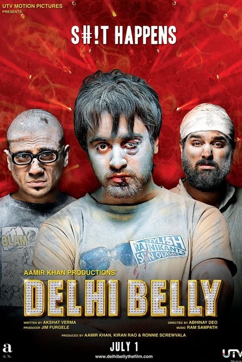 the funny guys :-D Delhi Belly Movie, Belly Film, Belly Movie, Ousmane Sembene, Delhi Belly, Best Bollywood Movies, Bollywood Posters, Aamir Khan, Hindi Film